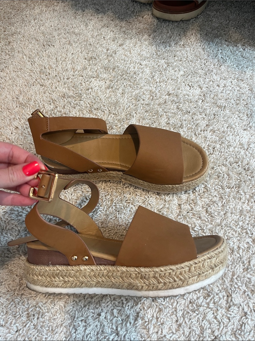Zara Brown Espadrille Platform Sandals